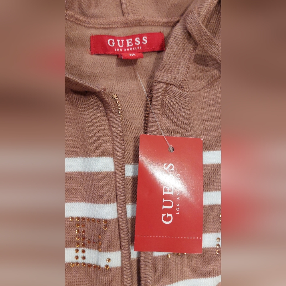 Guess Tan and White Casual Hoodie - Picture 6 of 6